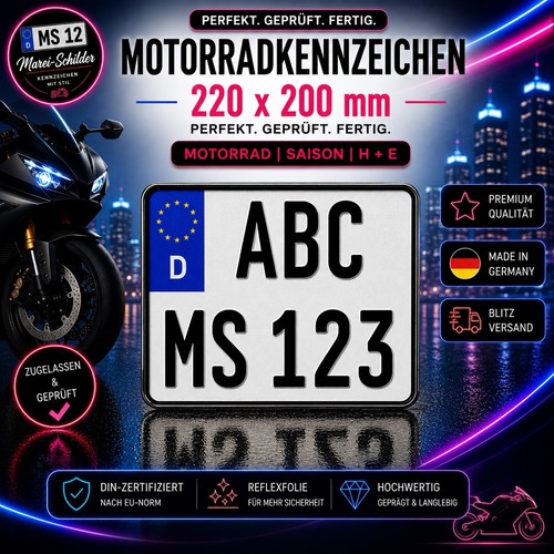 Motorrad kennzeichen 220 x - kennzeichen,